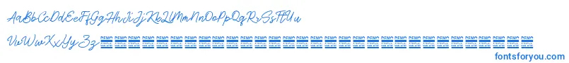 Шрифт AntiqueDemo – синие шрифты на белом фоне