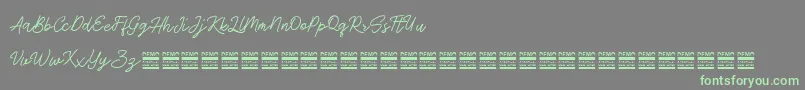 AntiqueDemo Font – Green Fonts on Gray Background
