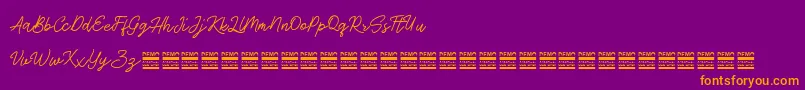 AntiqueDemo Font – Orange Fonts on Purple Background