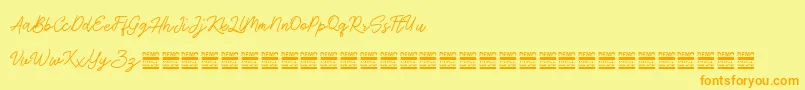 AntiqueDemo Font – Orange Fonts on Yellow Background