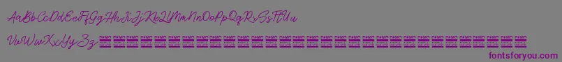 AntiqueDemo-Schriftart – Violette Schriften auf grauem Hintergrund