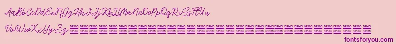 AntiqueDemo Font – Purple Fonts on Pink Background