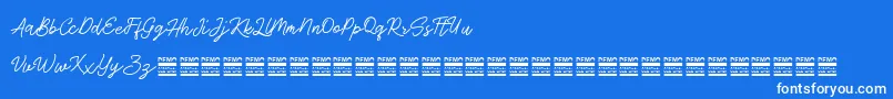 AntiqueDemo Font – White Fonts on Blue Background