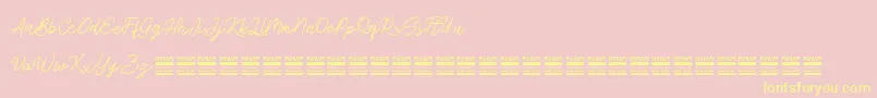 AntiqueDemo Font – Yellow Fonts on Pink Background