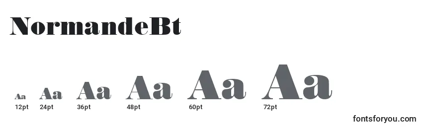 sizes of normandebt font, normandebt sizes