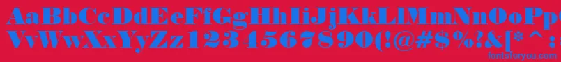 Шрифт NormandeBt – синие шрифты на красном фоне