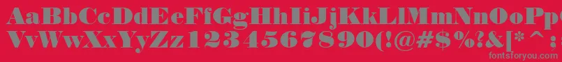 フォントNormandeBt – 赤い背景に灰色の文字