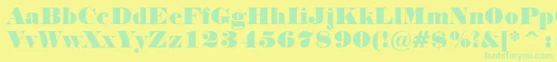 フォントNormandeBt – 黄色い背景に緑の文字