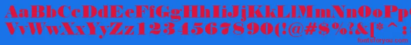 NormandeBt Font – Red Fonts on Blue Background