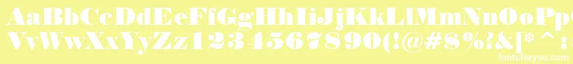 NormandeBt-Schriftart – Weiße Schriften auf gelbem Hintergrund