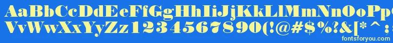 NormandeBt Font – Yellow Fonts on Blue Background