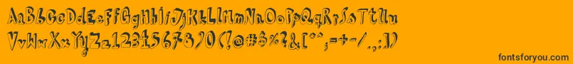 HvdSteinzeit-Schriftart – Schwarze Schriften auf orangefarbenem Hintergrund