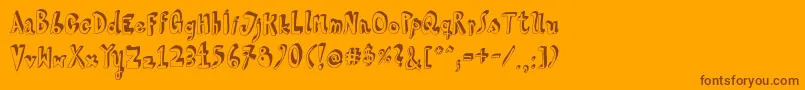 HvdSteinzeit-Schriftart – Braune Schriften auf orangefarbenem Hintergrund