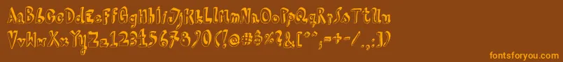 HvdSteinzeit Font – Orange Fonts on Brown Background