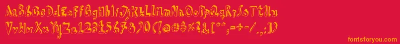 HvdSteinzeit Font – Orange Fonts on Red Background