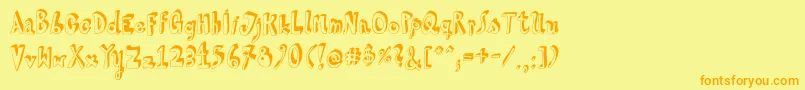 HvdSteinzeit Font – Orange Fonts on Yellow Background