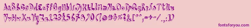 HvdSteinzeit-Schriftart – Violette Schriften auf rosa Hintergrund