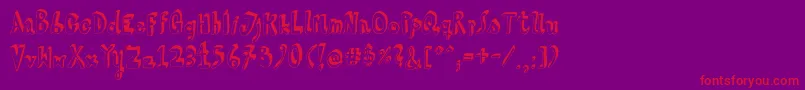 HvdSteinzeit Font – Red Fonts on Purple Background