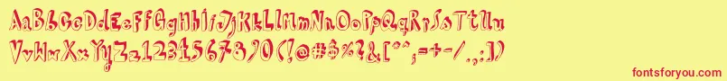 HvdSteinzeit Font – Red Fonts on Yellow Background