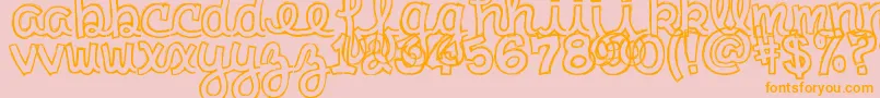 ClementineSketch-Schriftart – Orangefarbene Schriften auf rosa Hintergrund