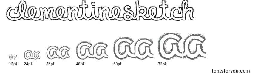 Größen der Schriftart ClementineSketch