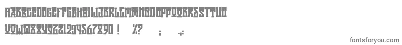 フォントAttilaRegular – 白い背景に灰色の文字