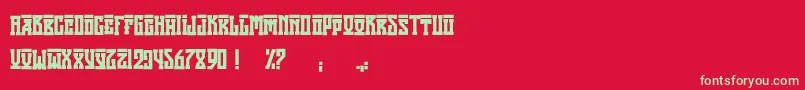 AttilaRegular Font – Green Fonts on Red Background