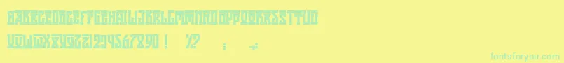 フォントAttilaRegular – 黄色い背景に緑の文字