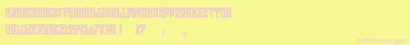 AttilaRegular-fontti – vaaleanpunaiset fontit keltaisella taustalla