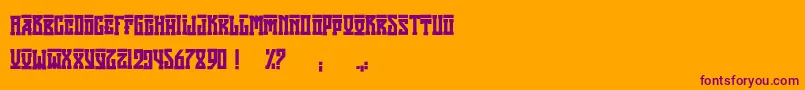 AttilaRegular-fontti – violetit fontit oranssilla taustalla