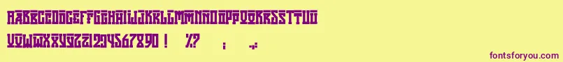 AttilaRegular Font – Purple Fonts on Yellow Background