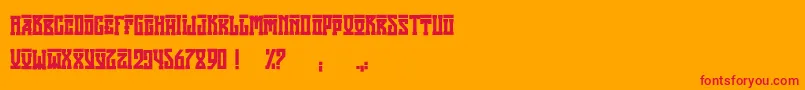 AttilaRegular Font – Red Fonts on Orange Background