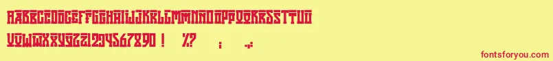 AttilaRegular-fontti – punaiset fontit keltaisella taustalla