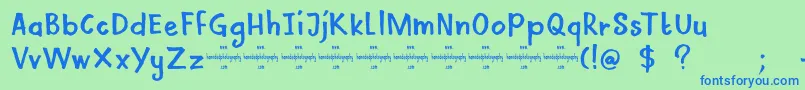 DkMamaBear Font – Blue Fonts on Green Background