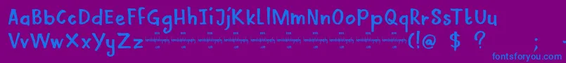 DkMamaBear Font – Blue Fonts on Purple Background