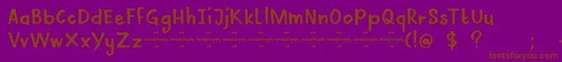 DkMamaBear-Schriftart – Braune Schriften auf violettem Hintergrund