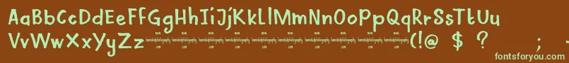 DkMamaBear Font – Green Fonts on Brown Background