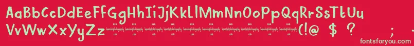 DkMamaBear Font – Green Fonts on Red Background