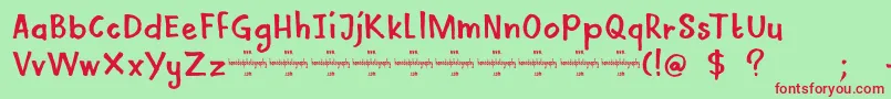 DkMamaBear Font – Red Fonts on Green Background