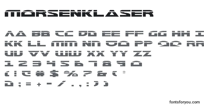 Schriftart MorseNkLaser – Alphabet, Zahlen, spezielle Symbole