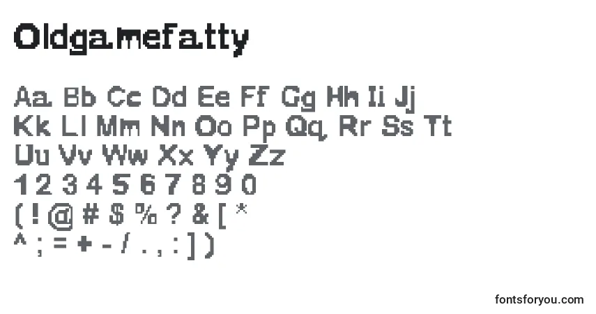 A fonte Oldgamefatty – alfabeto, números, caracteres especiais