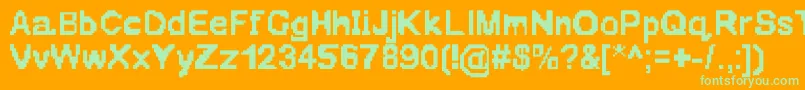 Oldgamefatty Font – Green Fonts on Orange Background