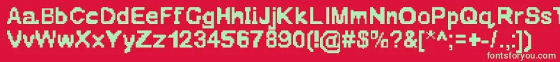 Oldgamefatty Font – Green Fonts on Red Background