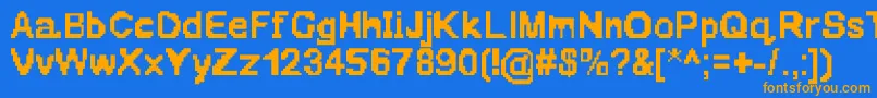 Oldgamefatty Font – Orange Fonts on Blue Background