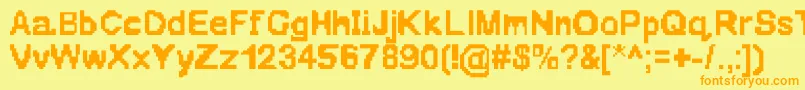 Oldgamefatty Font – Orange Fonts on Yellow Background