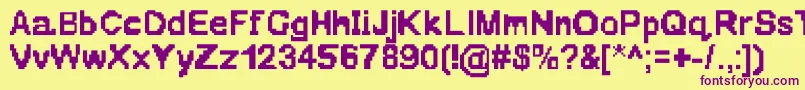 Oldgamefatty Font – Purple Fonts on Yellow Background