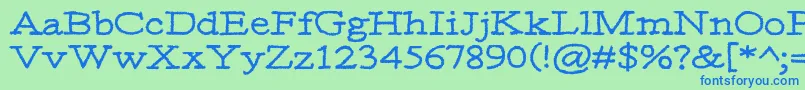 Moa3 Font – Blue Fonts on Green Background