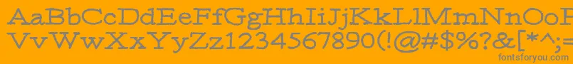 Weitere Informationen zur Moa3-Schriftart Moa3-Schriftart – Graue Schriften auf orangefarbenem Hintergrund