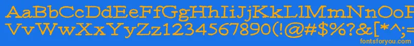Moa3-Schriftart – Orangefarbene Schriften auf blauem Hintergrund