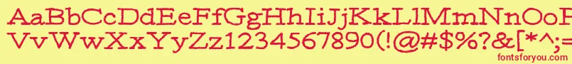 Czcionka Moa3 – czerwone czcionki na żółtym tle